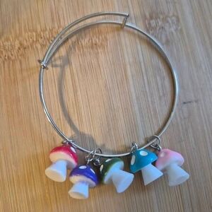Colorful Mushroom Charm Bracelet